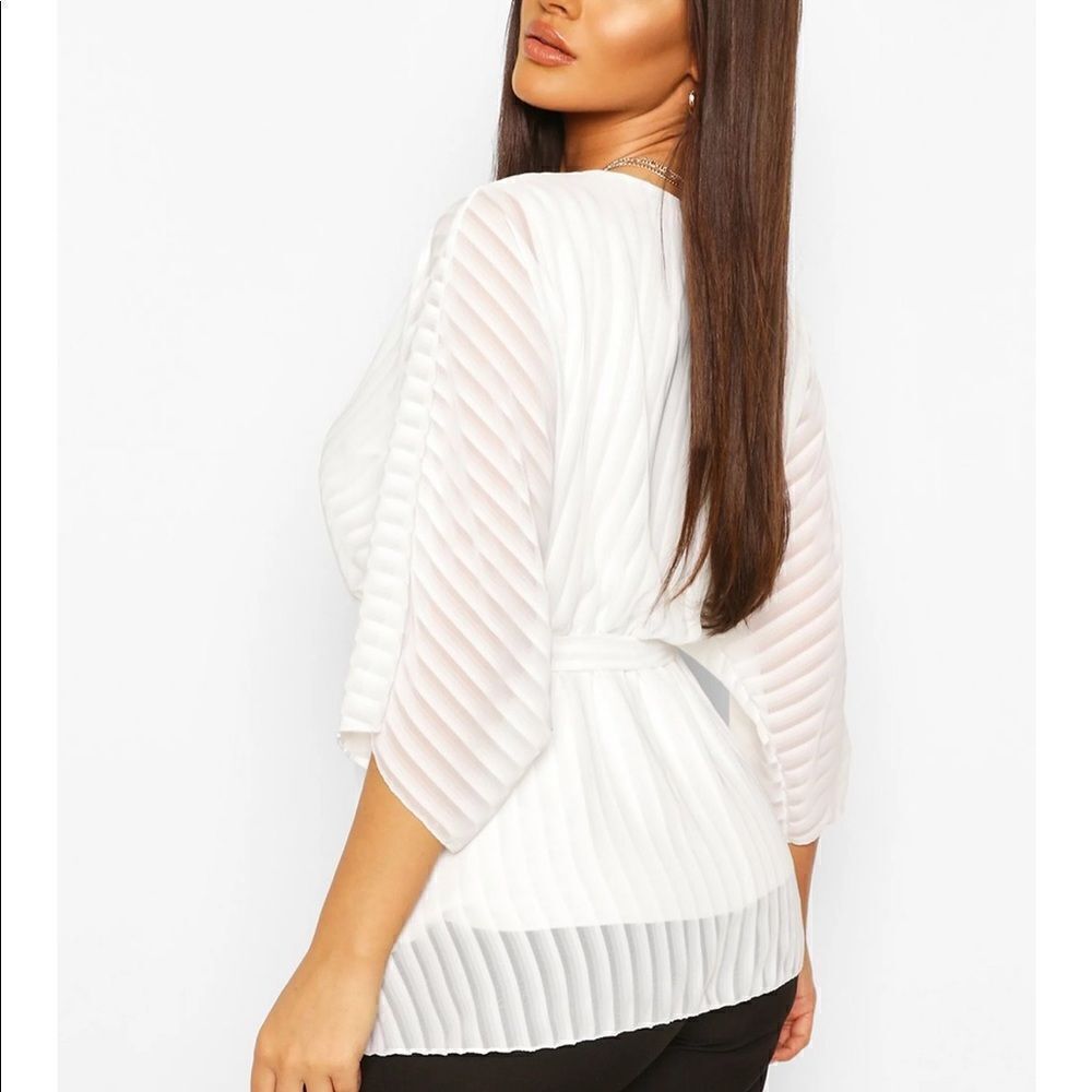 White striped wrap top - Picture 2 of 4